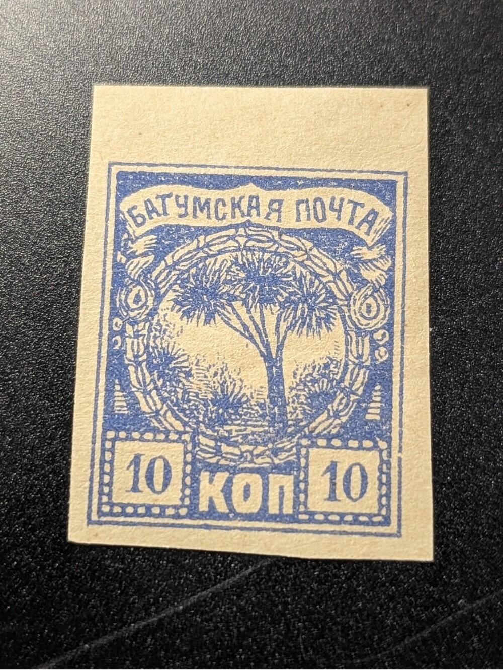 Batum Georgia British Occupation Aloe tree stamp 1919 MLH A-11